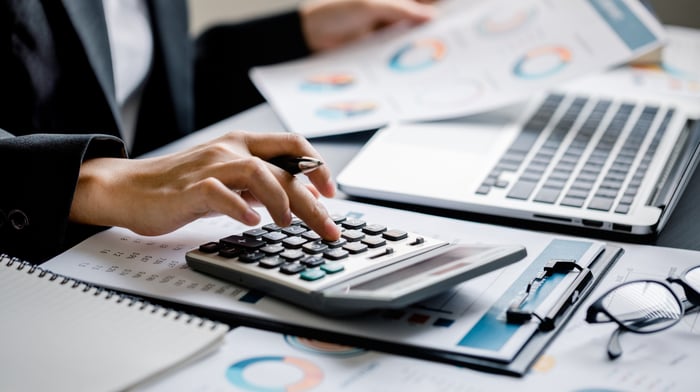 accounting professional working at desk